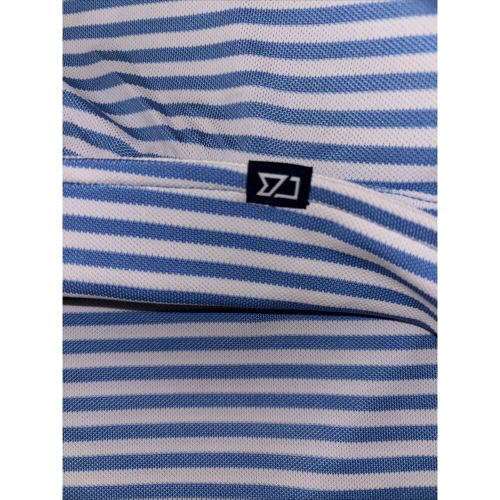Cutter & Buck Polo Shirt Mens XXL Blue Stripe Performance Stretch NEW Oilmen's - Picture 8 of 9